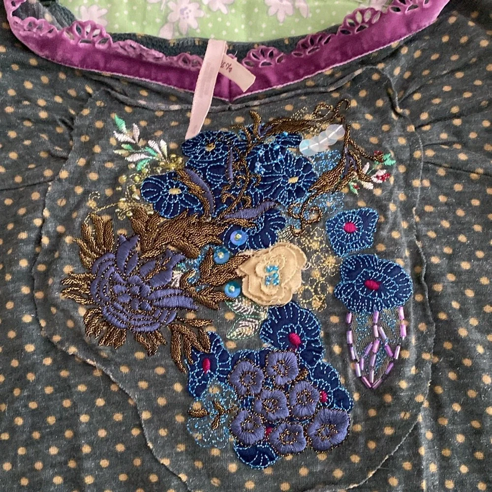 NWOT Free People embroidered tank - Picture 2 of 9